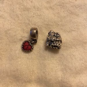 Authentic Pandora charms bride and groom and engagement ring heart bundle